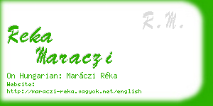 reka maraczi business card